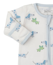 Load image into Gallery viewer, Puppy Fun Footie w/ Zip PRT - Multi Blue