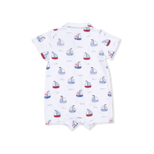 Load image into Gallery viewer, Bubbly Sailboats Blue - Polo Shortie