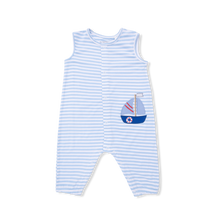 Load image into Gallery viewer, Bubbly Sailboat Stripe - Sleeveless Romper