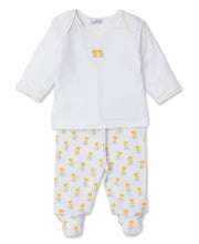 Load image into Gallery viewer, Dotty Ducks Footed Pant Set Mix - Yellow