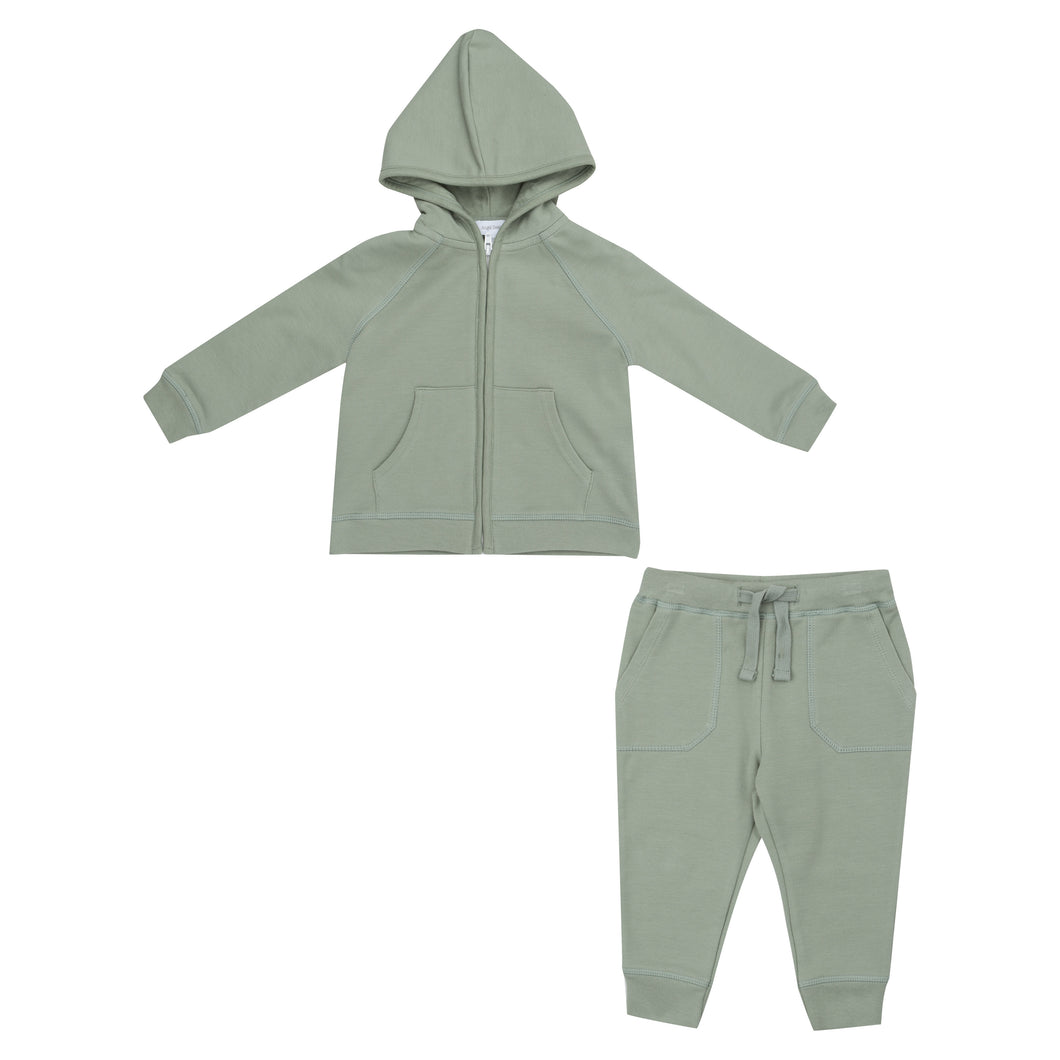 French Terry Desert Sage Solid -  Hoodie And Jogger