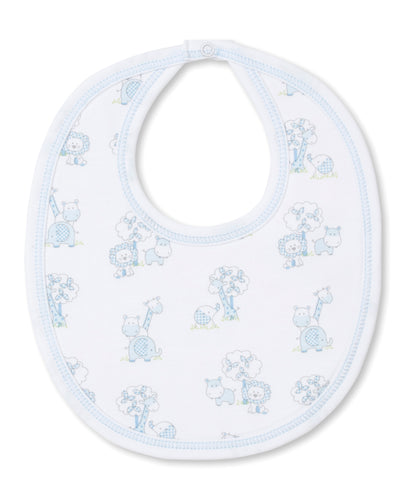 Gingham Jungle Bib PRT - Light Blue