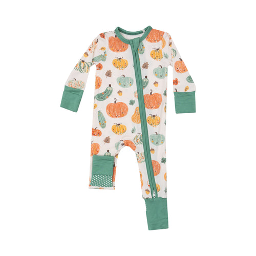 Crayon Pumpkins - 2 Way Zipper  Romper