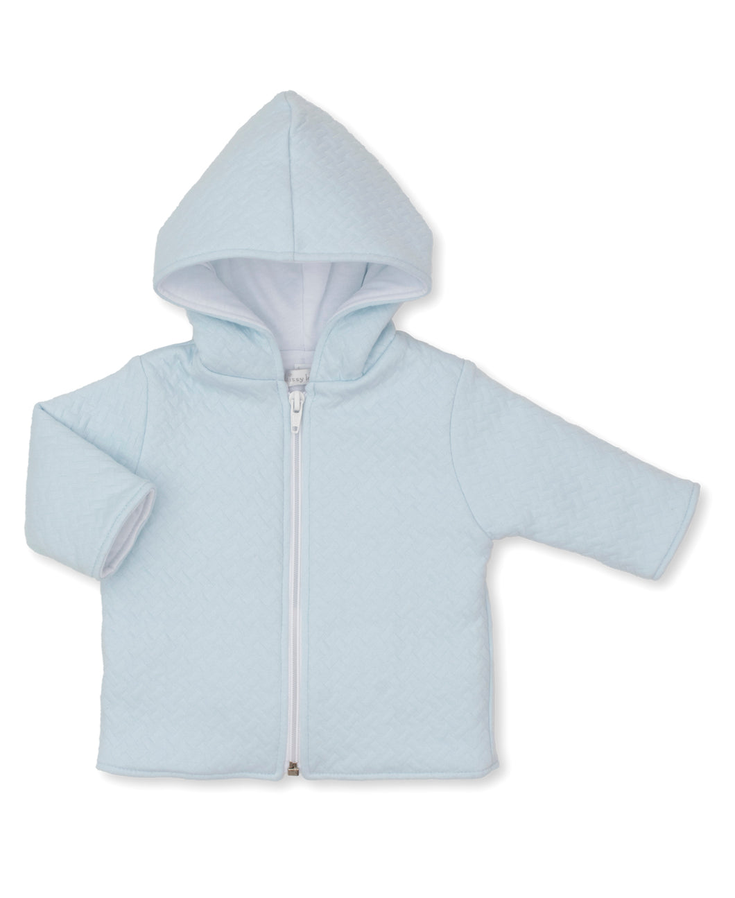Classic Jacquards Jacquard Padded Zip Jacket - Light Blue-LB