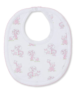 Gingham Jungle Bib PRT - Pink