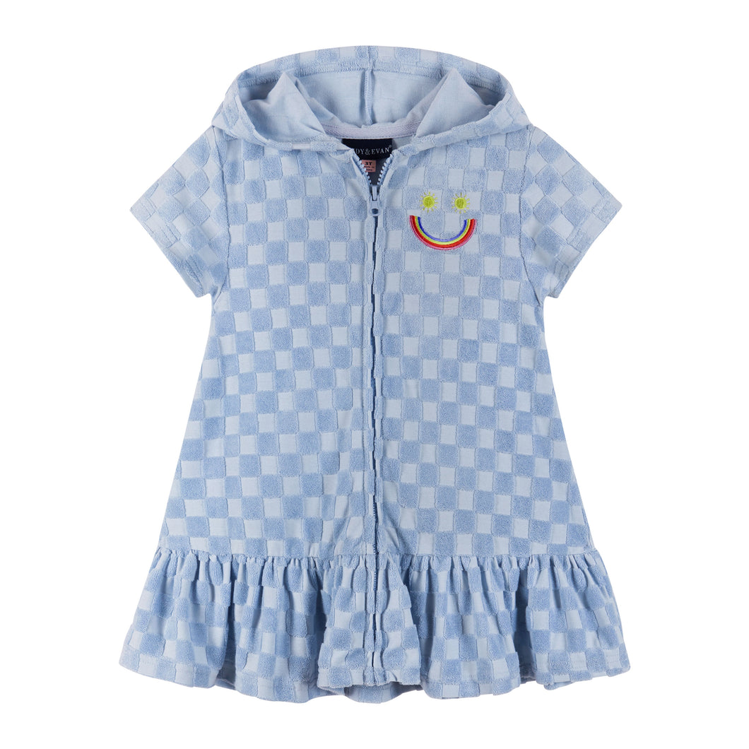 Purple Check Knit Coverup