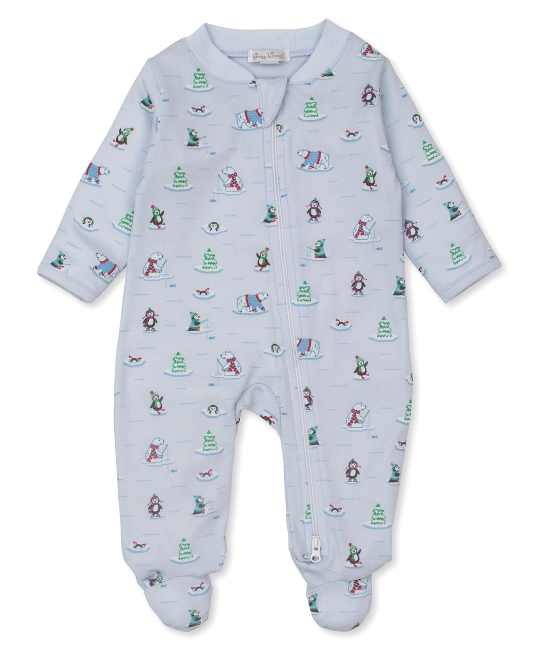 Pjs Penguins and Polar Bears Footie w/ Zip PRT - Multi Blue