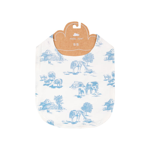 Farm Toile Blue - Feeding Bib