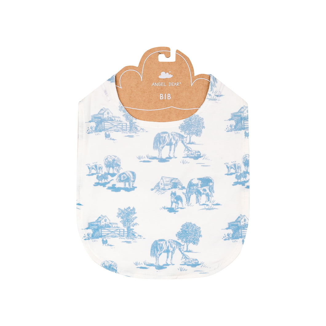 Farm Toile Blue - Feeding Bib