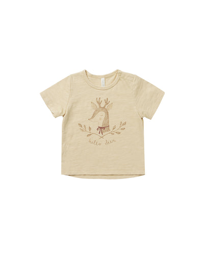 Hello Deer Basic Tee - Champagne