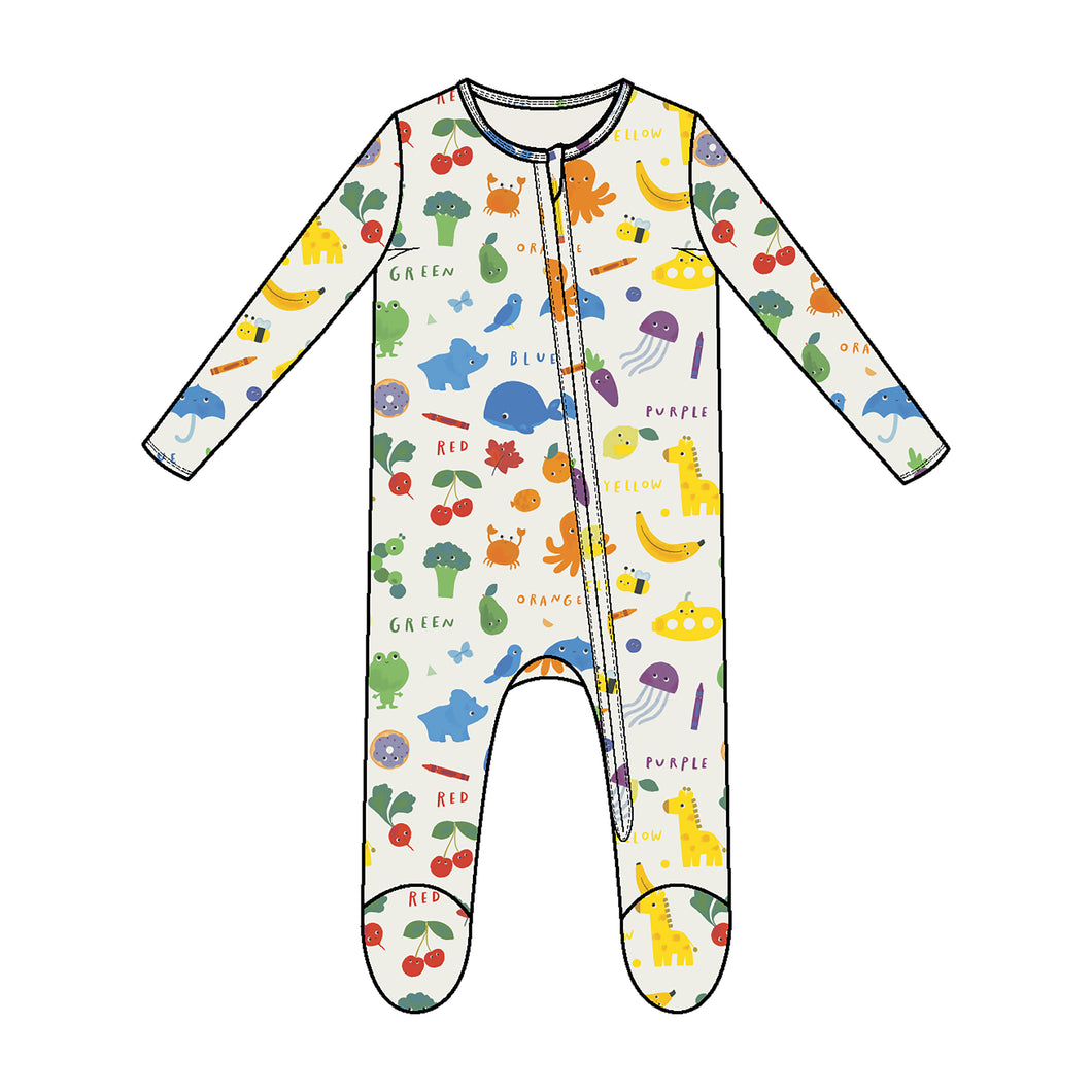 Learning Colors - 2 Way Zipper Footie