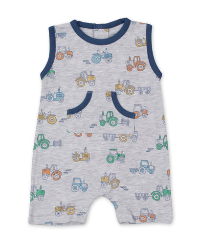 Little Tractor Slvless Playsuit PRT - Multi