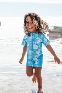 Beach Daze S/s Baby Rashsuit - Blue Grotto