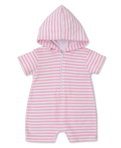 Cabana Terry Stripes - Terry Romper STR - Pink