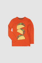 Load image into Gallery viewer, Graphic Long Sleeve Tee Taco Night - Orange