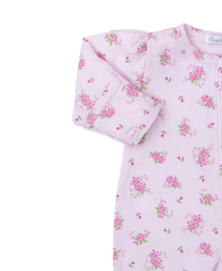Pink Rose Scroll Footie w/ Zip PRT - Pink