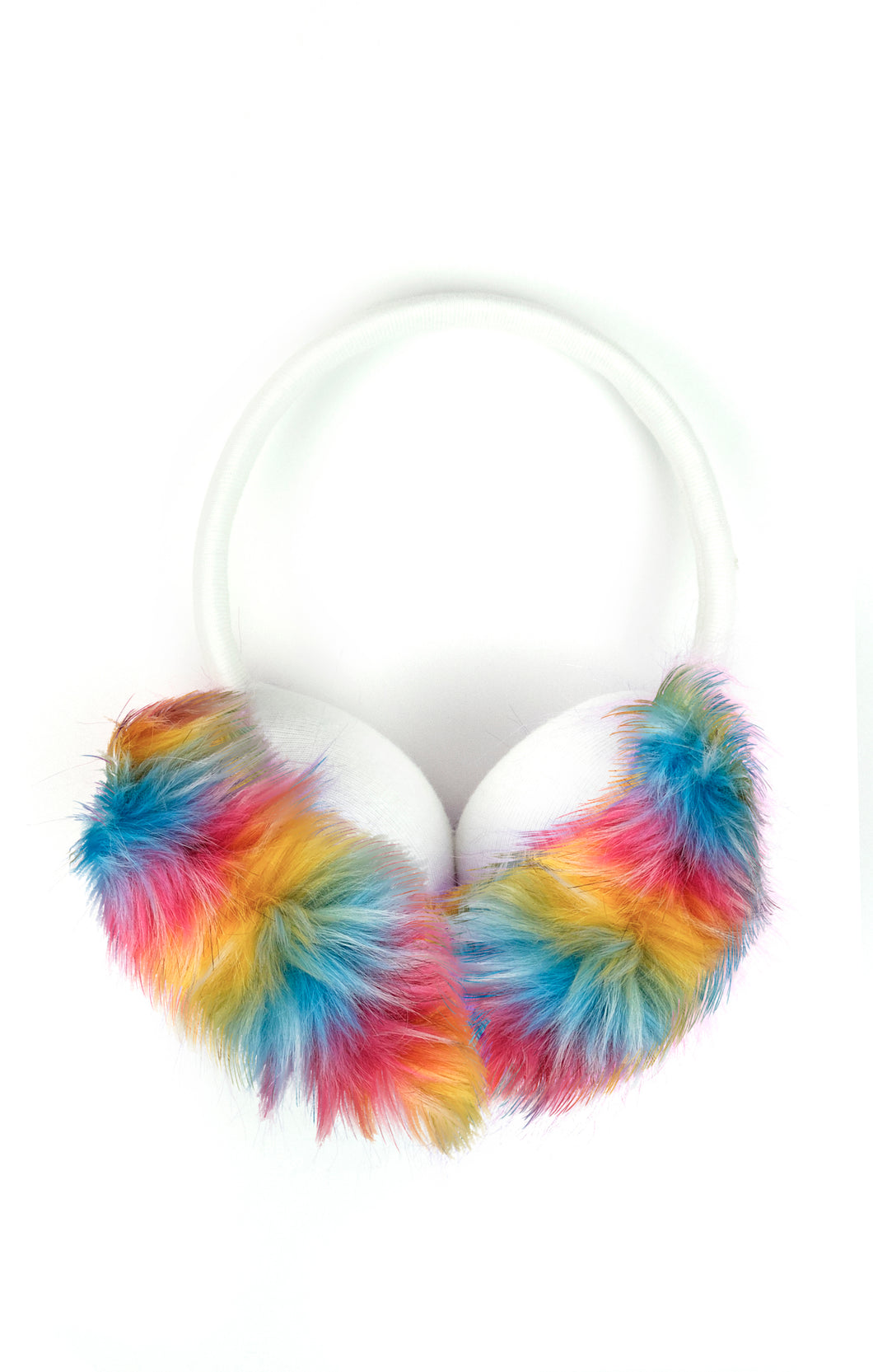 Earmuffs - White Rainbow