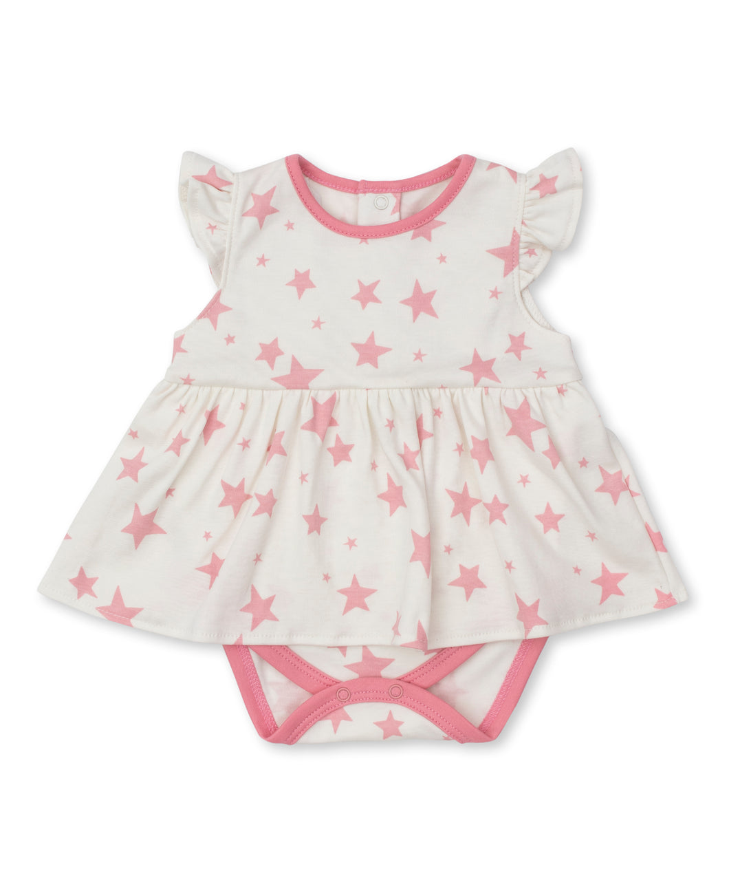 Star Zone Bodysuit Dress S/S PRT - Pink