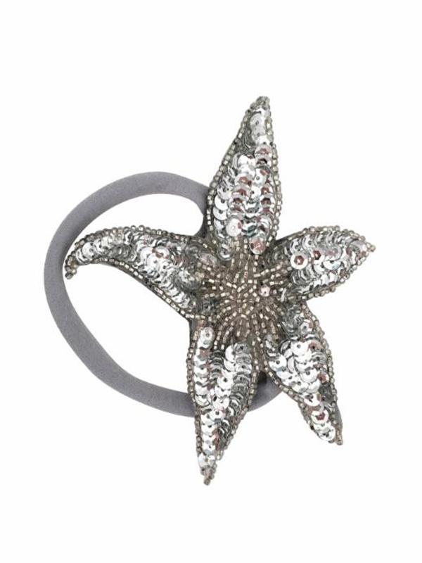 oh baby! Silver Sequin Starfish Nylon Headband
