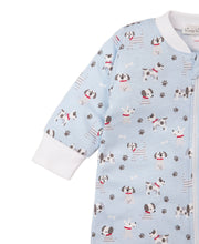 Load image into Gallery viewer, Puppy Posse Footie w/ Zip PRT - Light Blue