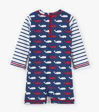 Load image into Gallery viewer, Whale Pod Baby Rashguard One-Piece