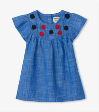 Load image into Gallery viewer, Chambray Baby Flutter Sleeve Dress - Star Sapphire