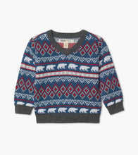 Load image into Gallery viewer, Fair Isle Polar Bars V-Neck Baby Sweater