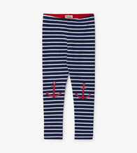 Load image into Gallery viewer, Nautical Stripe Leggings - Patriot Blue