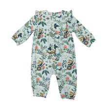 Load image into Gallery viewer, Woodland Bird And Nest Romper W/Ruffle Sleeve