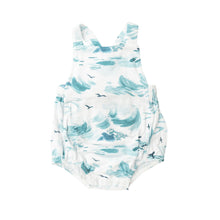 Load image into Gallery viewer, Ocean Waves/White Sunsuit