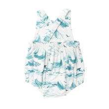 Load image into Gallery viewer, Ocean Waves/White Sunsuit