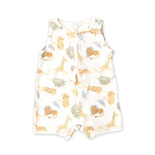 Load image into Gallery viewer, Animal Friends/White Slevless Shortie  Romper