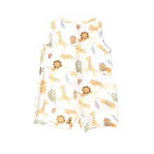 Load image into Gallery viewer, Animal Friends/White Slevless Shortie  Romper