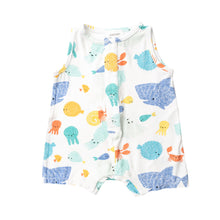 Load image into Gallery viewer, Dashed Underwater/White Shortie  Romper