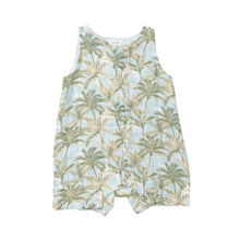 Load image into Gallery viewer, Palm Birds/Corydalis Blue Slvless  Romper