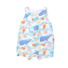 Load image into Gallery viewer, Wavey Sea Creatures/Multi Slevless  Shortie Romper