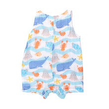 Load image into Gallery viewer, Wavey Sea Creatures/Multi Slevless  Shortie Romper