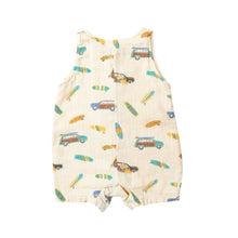 Load image into Gallery viewer, Woody Surf Sharks/Tan Shortie  Romper