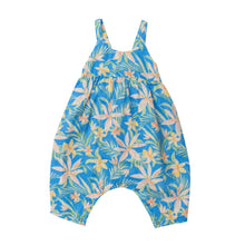 Load image into Gallery viewer, Blue Island Floral/ Blue Tie Back  Romper
