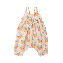 Load image into Gallery viewer, Orange Blossom/ Pink Tie Back  Romper
