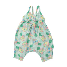 Load image into Gallery viewer, Pretty Pineapples/Blue Tie Back  Romper