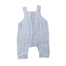 Load image into Gallery viewer, Nautical Ticking Stripe/Blue Overalls