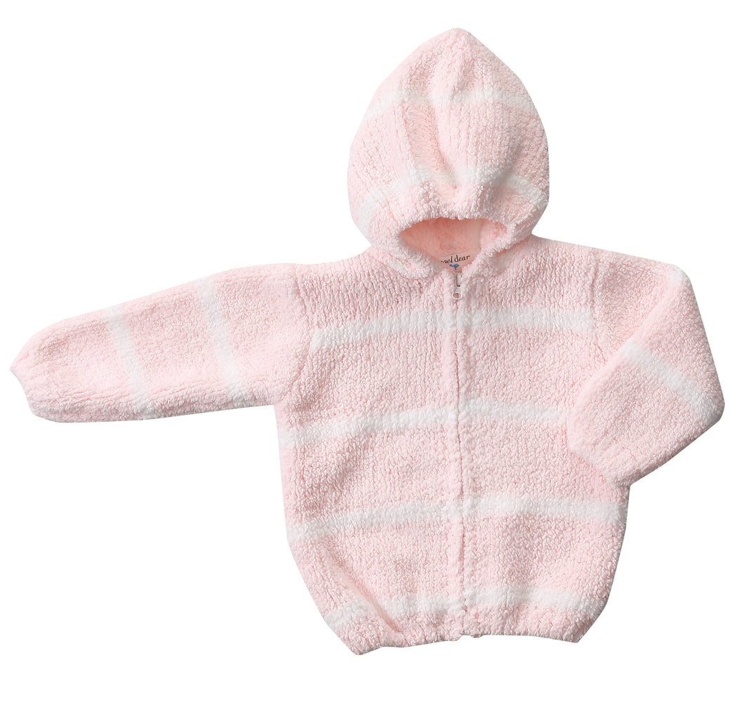 Pink & Ivory Hooded Chenille Jacket