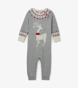 Mistletoe Deer Baby Sweater Romper