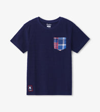 Load image into Gallery viewer, Navy Graphic Font Pocket Tee - Peacoat