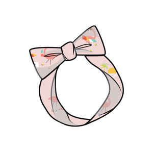 Boardwalk Flamingos/Pink Headband