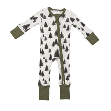 Load image into Gallery viewer, Black + White Trees 2 Way Zipper  Romper