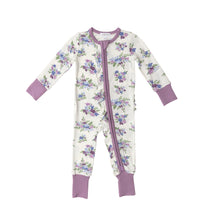 Load image into Gallery viewer, Lily Of The Valley/ White 2 Way Zipper  Romper