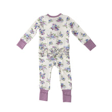 Load image into Gallery viewer, Lily Of The Valley/ White 2 Way Zipper  Romper