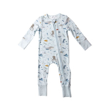 Load image into Gallery viewer, Deep Blue Explorer/Blue Zipper  Romper